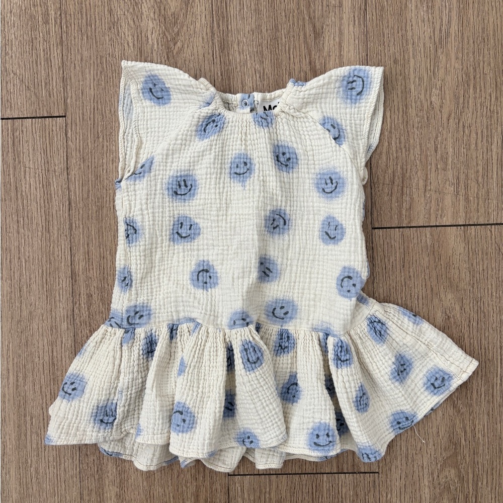 Molo Cream and Blue Patterned Dress size 24M (86cm)